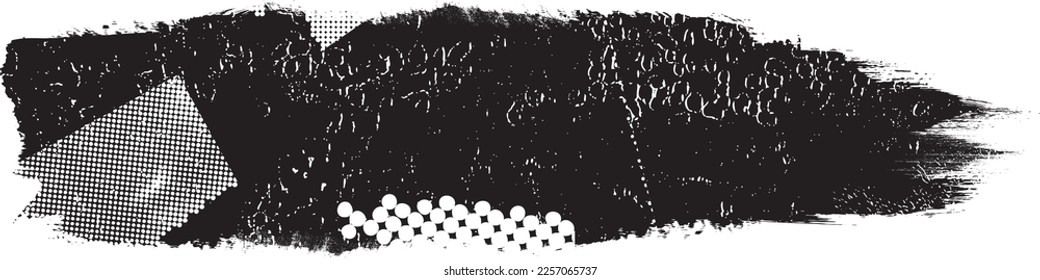 Grunge Paint stripe . Vector brush Stroke . Distressed banner . Black isolated paintbrush collection . Modern Textured shape . Dry border in Black 