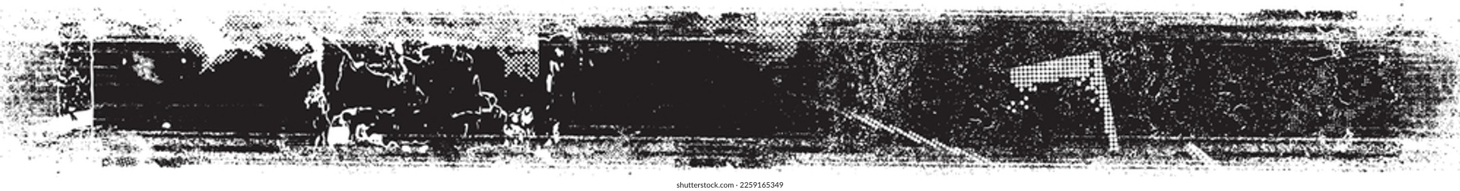 Banda de pintura Grunge. Paro de pincel de vectores. Cartel perturbado. Colección de pincel aislado negro. Forma texturada moderna . Borde seco en negro 