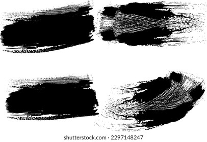 Estropía de pintura Grunge Paint Vector Stroke, conjunto de pinceles. Colección de líneas negras vectoriales, para el diseño y la decoración de fondo, aisladas en un fondo blanco.