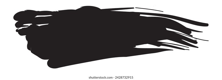Grunge Paint stripe . Vector brush Stroke . Distressed banner . Black isolated paintbrush collection . Modern Textured shape . Dry border in Black. isolated on white background