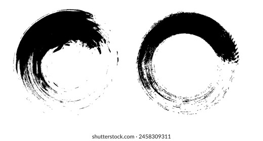 Grunge Pintura de rayas . Trazo de pincel de Vector . Anuncio en apuros. Colección de pincel aislado negro . Forma texturizada moderna . Borde seco en negro ABSTRACTAS PINTURA INK BACKGROUND