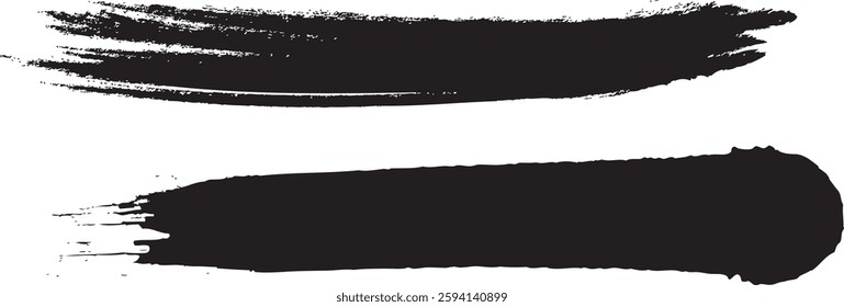 Grunge Paint stripe . Vector brush Stroke . Distressed banner . Black isolated paintbrush collection . Modern Textured shape . modern