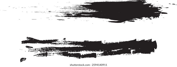 Grunge Paint stripe . Vector brush Stroke . Distressed banner . Black isolated paintbrush collection . Modern Textured shape . modern