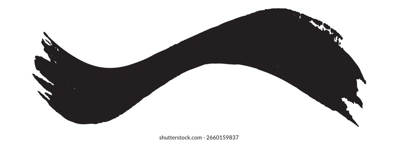 Grunge Paint Stripe. Pincel de Vector Stroke . Anuncio angustiado. Colección de pincel aislado negro . Forma texturizada moderna . Borde seco en Vector Negro.