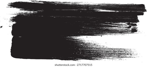 Grunge Paint Stripe . Vektorpinsel Stroke . Distressed-Banner . Schwarze, isolierte Pinselsammlung. Moderne strukturierte Form. Trockene Grenze auf Schwarz
