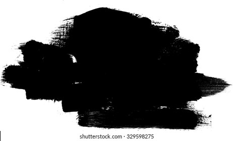 Grunge Paint stripe . Vector brush Stroke . Distressed banner . Black isolated paintbrush collection . Modern Textured shape . Dry border in Black 