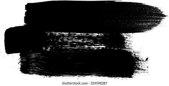 Grunge Paint stripe . Vector brush Stroke . Distressed banner . Black isolated paintbrush collection . Modern Textured shape . Dry border in Black 