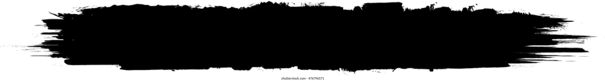 Grunge Paint stripe . Vector brush Stroke . Distressed banner . Black isolated paintbrush collection . Modern Textured shape . Dry border in Black 