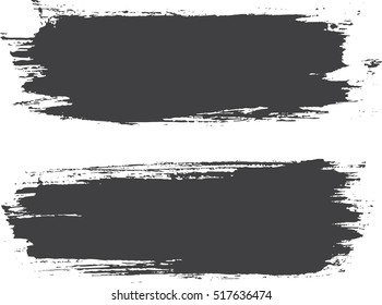 Grunge Paint stripe . Vector brush Stroke . Distressed banner . Gray isolated paintbrush collection . Modern Textured shape . Dry border 