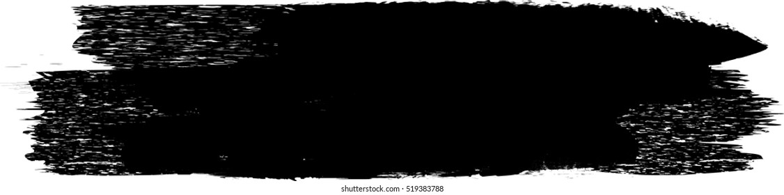 Grunge Paint stripe . Vector brush Stroke . Distressed banner . Black isolated paintbrush collection . Modern Textured shape . Dry border in Black 