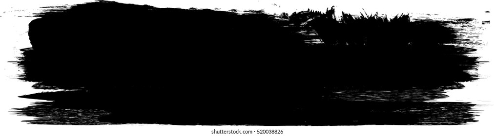 Grunge Paint stripe . Vector brush Stroke . Distressed banner . Black isolated paintbrush collection . Modern Textured shape . Dry border in Black 