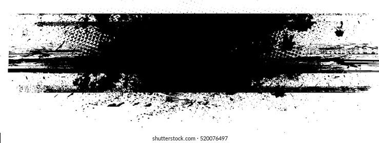 Grunge Paint stripe . Vector brush Stroke . Distressed banner . Black isolated paintbrush collection . Modern Textured shape . Dry border in Black 