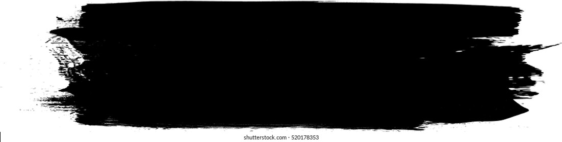 Grunge Paint stripe . Vector brush Stroke . Distressed banner . Black isolated paintbrush collection . Modern Textured shape . Dry border in Black 