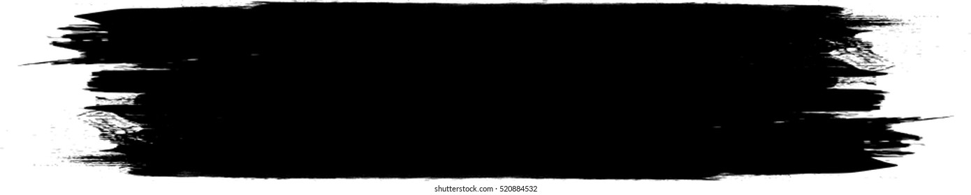 Grunge Paint stripe . Vector brush Stroke . Distressed banner . Black isolated paintbrush collection . Modern Textured shape . Dry border in Black 