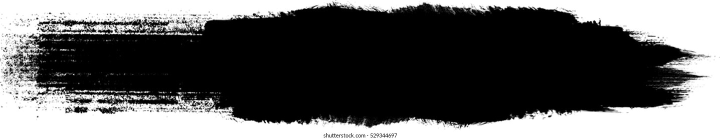 Grunge Paint stripe . Vector brush Stroke . Distressed banner . Black isolated paintbrush collection . Modern Textured shape . Dry border in Black 