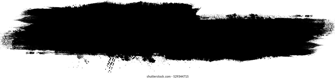 Grunge Paint stripe . Vector brush Stroke . Distressed banner . Black isolated paintbrush collection . Modern Textured shape . Dry border in Black 