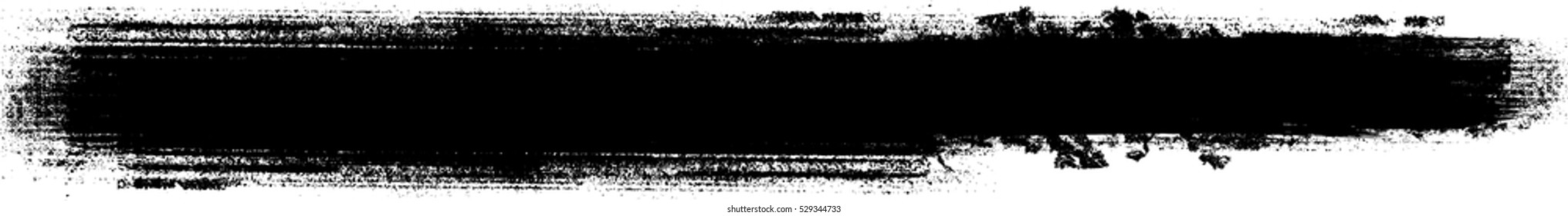 Grunge Paint stripe . Vector brush Stroke . Distressed banner . Black isolated paintbrush collection . Modern Textured shape . Dry border in Black 