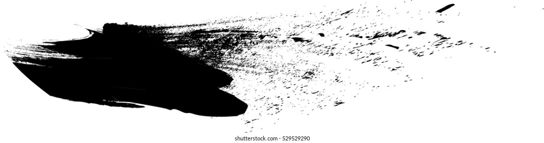 Grunge Paint stripe . Vector brush Stroke . Distressed banner . Black isolated paintbrush collection . Modern Textured shape . Dry border in Black 