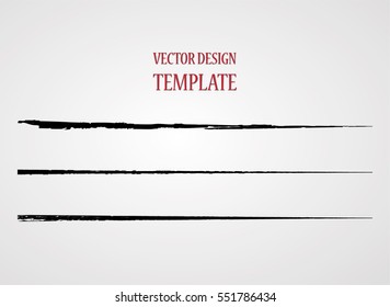 Grunge Paint stripe . Vector brush Stroke . Distressed banner . Black isolated paintbrush collection . Modern Textured shape . Dry border in Black 