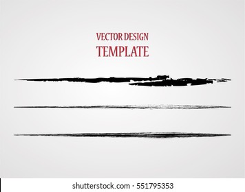 Grunge Paint stripe . Vector brush Stroke . Distressed banner . Black isolated paintbrush collection . Modern Textured shape . Dry border in Black 