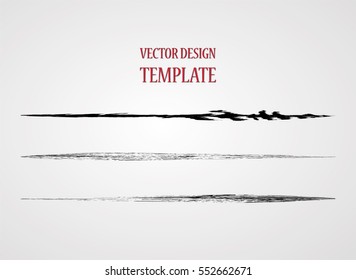 Grunge Paint stripe . Vector brush Stroke . Distressed banner . Black isolated paintbrush collection . Modern Textured shape . Dry border in Black 