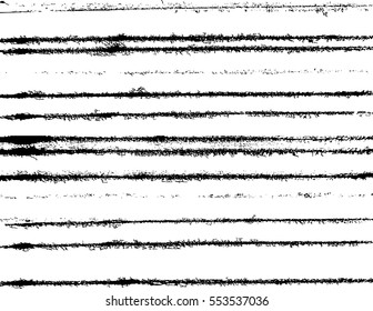 Grunge Paint Stripe . Vektorbürstenstroke . Falsches Banner . Schwarze, isolierte Malpinselsammlung . Moderne Texturierte Form . Trockene Grenze auf Schwarz 