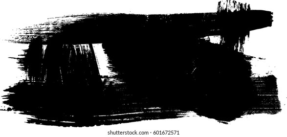 Grunge Paint stripe . Vector brush Stroke . Distressed banner . Black isolated paintbrush collection . Modern Textured shape . Dry border in Black 