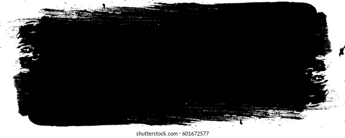 Grunge Paint Stripe . Vector Brush Stroke . Distressed Banner . Black Isolated Paintbrush Collection . Modern Textured Shape . Dry Border In Black 