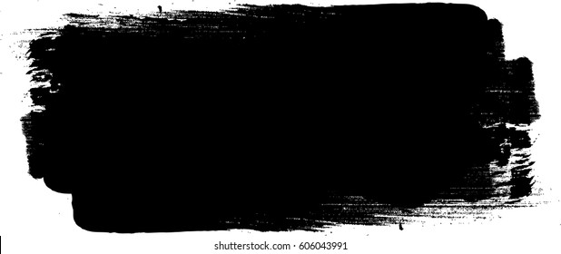 Grunge Paint Stripe . Vector Brush Stroke . Distressed Banner . Black Isolated Paintbrush Collection . Modern Textured Shape . Dry Border In Black 