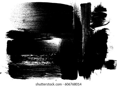 Grunge Paint stripe . Vector brush Stroke . Distressed banner . Black isolated paintbrush collection . Modern Textured shape . Dry border in Black 