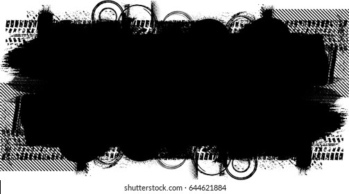 Grunge Paint stripe . Vector brush Stroke . Distressed banner . Black isolated paintbrush collection . Modern Textured shape . Dry border in Black 