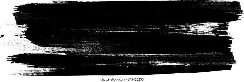 Grunge Paint Stripe . Vektorpinsel Stroke . Distressed line banner . Schwarze, isolierte Pinselsammlung. Moderne strukturierte Form. Trockene Grenze auf Schwarz 