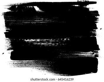 Grunge Paint stripe . Vector brush Stroke . Distressed line banner . Black isolated paintbrush collection . Modern Textured shape . Dry border in Black 