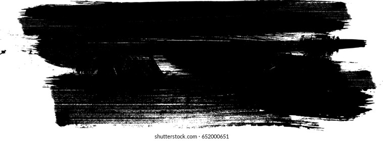 Grunge Paint stripe . Vector brush Stroke . Distressed banner . Black isolated paintbrush collection . Modern Textured shape . Dry border in Black 