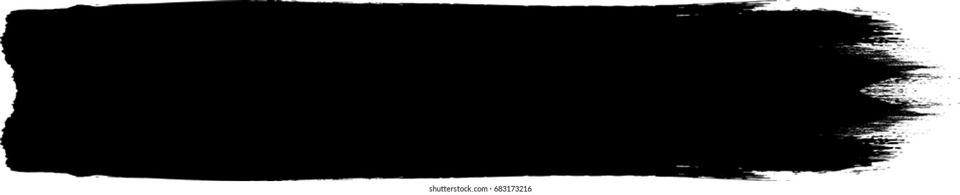 Grunge Paint stripe . Vector brush Stroke . Distressed banner . Black isolated paintbrush collection . Modern Textured shape . Dry border in Black 