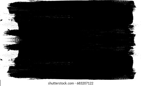 Grunge Paint stripe . Vector brush Stroke . Distressed banner . Black isolated paintbrush collection . Modern Textured shape . Dry border in Black 