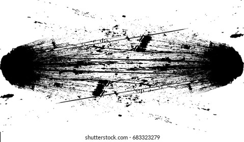 Grunge Paint stripe . Vector brush Stroke . Distressed banner . Black isolated paintbrush collection . Modern Textured shape . Dry border in Black 