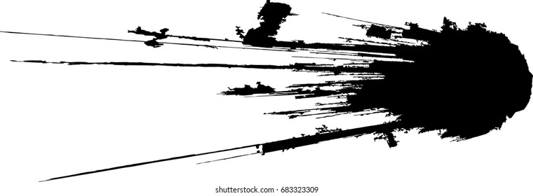 Grunge Paint stripe . Vector brush Stroke . Distressed banner . Black isolated paintbrush collection . Modern Textured shape . Dry border in Black 