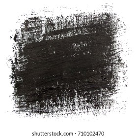 Grunge Paint stripe . Vector brush Stroke . Distressed banner . Black isolated paintbrush. Modern Textured shape . Dry border in Black. Black paint, ink, grunge, dirty brush strokes. 