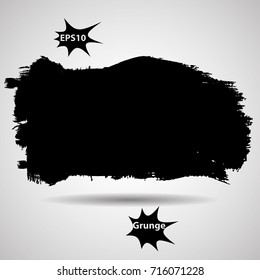Grunge Paint stripe . Vector brush Stroke . Distressed banner . Black isolated paintbrush collection . Modern Textured shape . Dry border in Black . rubber Stamp