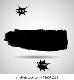 Grunge Paint stripe . Vector brush Stroke . Distressed banner . Black isolated paintbrush collection . Modern Textured shape . Dry border in Black . rubber Stamp