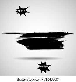 Grunge Paint stripe . Vector brush Stroke . Distressed banner . Black isolated paintbrush collection . Modern Textured shape . Dry border in Black . rubber Stamp