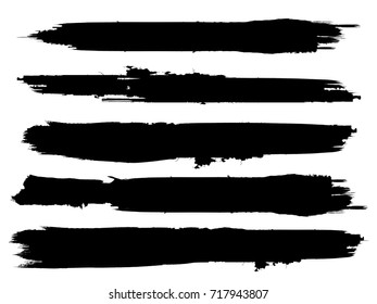 Tapa de pintura Grunge . Trazo de pincel vectorial . Cartel perturbado . Colección de pincel aislado negro . Forma texturada moderna . Borde seco en negro.