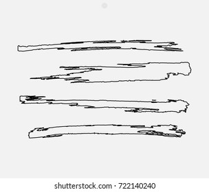 Grunge Paint stripe . Vector brush Stroke . Distressed banner . Black isolated paintbrush collection . Modern Textured shape . Dry border in Black .