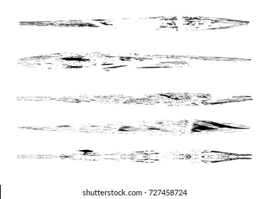 Grunge Paint stripe . Vector brush Stroke . Distressed banner . Black isolated paintbrush collection . Modern Textured shape . Dry border in Black . 