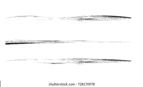 Grunge Paint stripe . Vector brush Stroke . Distressed banner . Black isolated paintbrush collection . Modern Textured shape . Dry border in Black . 