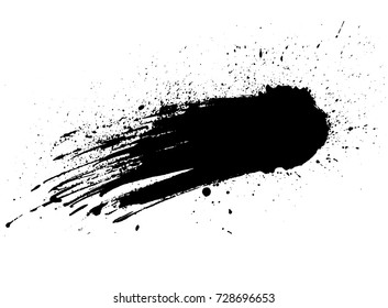 Grunge Paint stripe. Vector brush Stroke . Distressed banner . Black isolated paintbrush collection