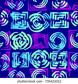 Grunge Paint stripe . Vector brush Stroke . Distressed banner . Repeating  isolated paintbrush geometric shapes . Modern Textured background . Dry border  . Seamless pattern . Endless texture . 