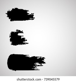 Grunge Paint stripe . Vector brush Stroke . Distressed banner . Black isolated paintbrush collection . Modern Textured shape . Dry border in Black 