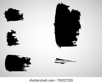 Grunge Paint stripe . Vector brush Stroke . Distressed banner . Black isolated paintbrush collection . Modern Textured shape . Dry border in Black 